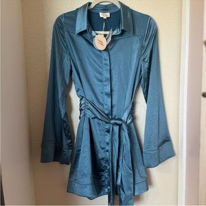 Blue silk revolve dress never worn